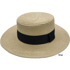 Summer Boater Hat-Beige