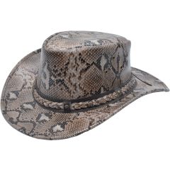 Snake Pattern Genuine Leather Cowboy Hat