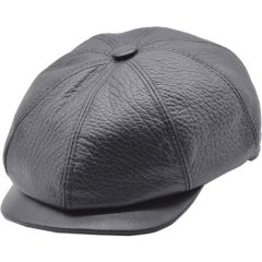 Genuine Leather Newsboy Cap