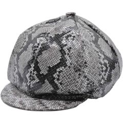 Snake Leather Newsboy Cap