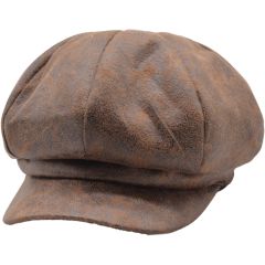 Womens Suede Look Newsboy Cap