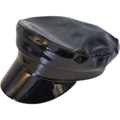 Faux Leather Captains Breton Cap