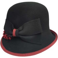 Womens Wool Felt Vintage Cloche Hat