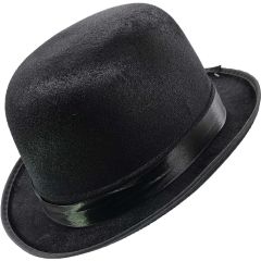 Shiny Black Fancy Bowler Hat (12Pcs)
