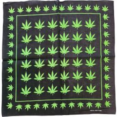Black Green Hemp Design Bandana (12pcs)
