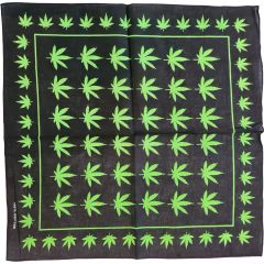 Black Green Hemp Design Bandana (12pcs)