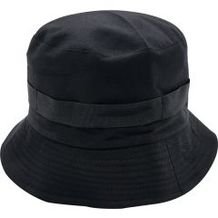 Summer Plain Black Color Fisherman Bucket Hats (12Pcs)