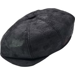Classic Faux Leather Newsboy Cap
