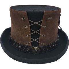 Leather Strapped Top Hat