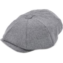 Kids/Childrens Elasticated Grey Newsboy Cap
