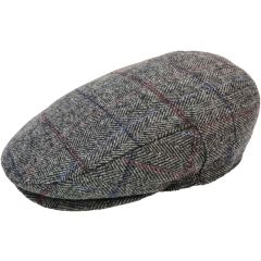 Kids Grey Chekced Flat Cap