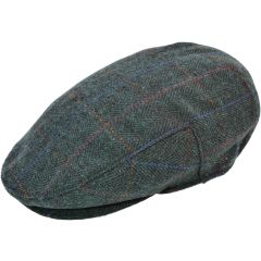 Kids Green Chekced Flat Cap