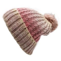 Knitted Beanie With Pompom (12pcs)