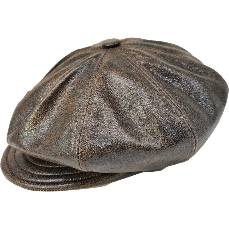 Leather Newsboy Cap for Men Flat Cap Casual Driving Hat for Spring Autumn Outdoor Golf Caps