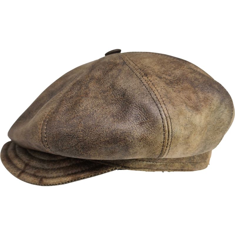 Classic Leather Newsboy Cap