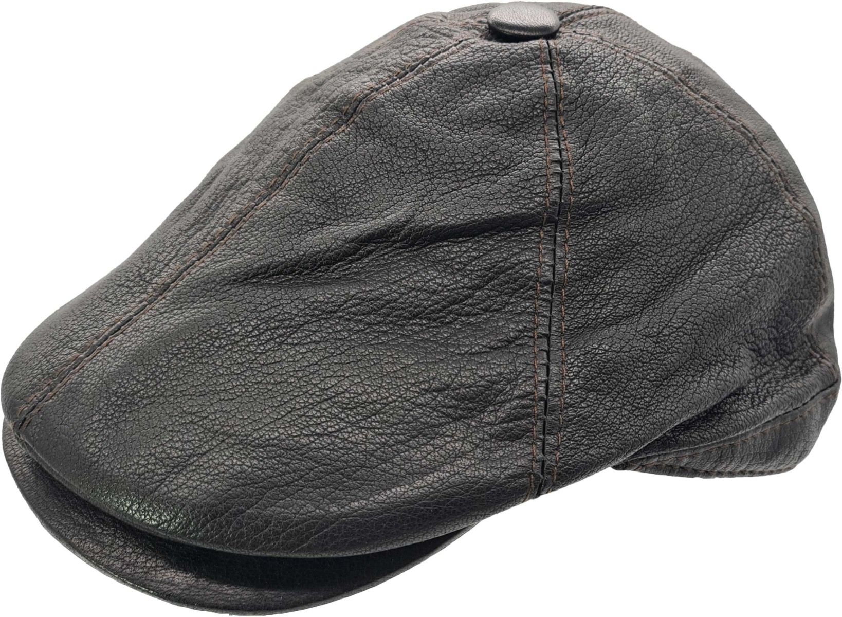 Classic Leather Newsboy Cap
