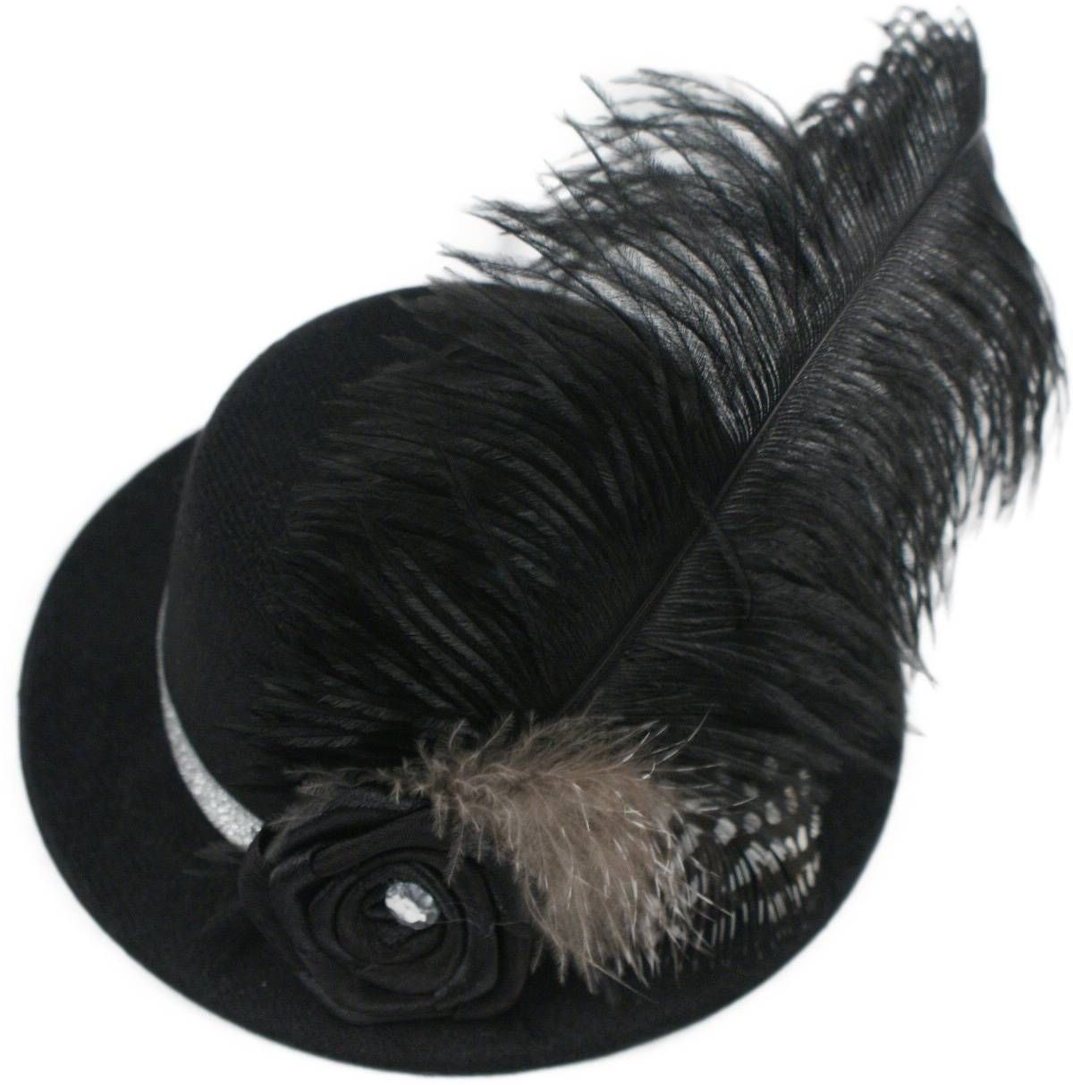 Womens Plain Feathered Fascinator Hat 
