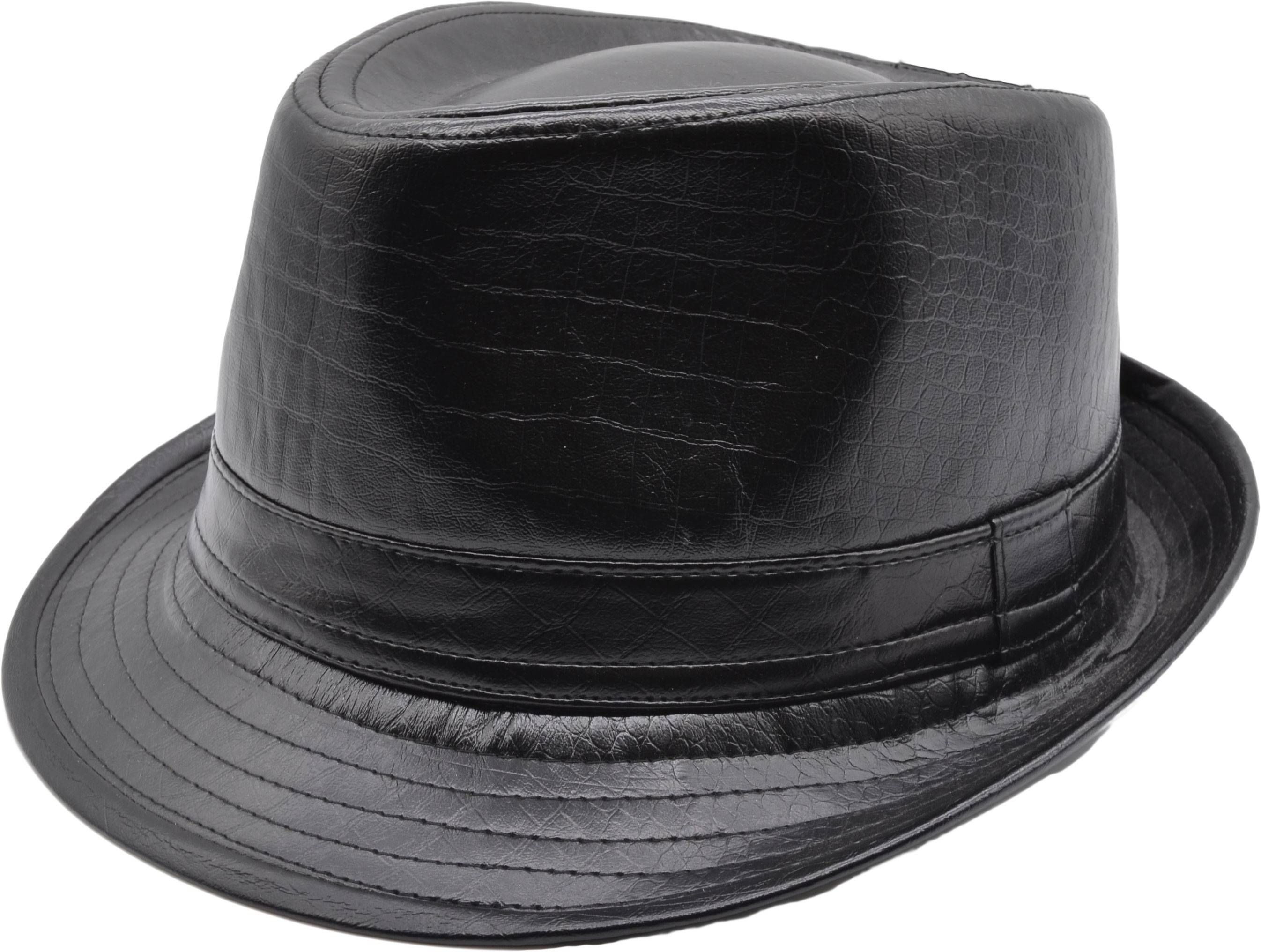 Faux Leather Trilby Hat | | EA