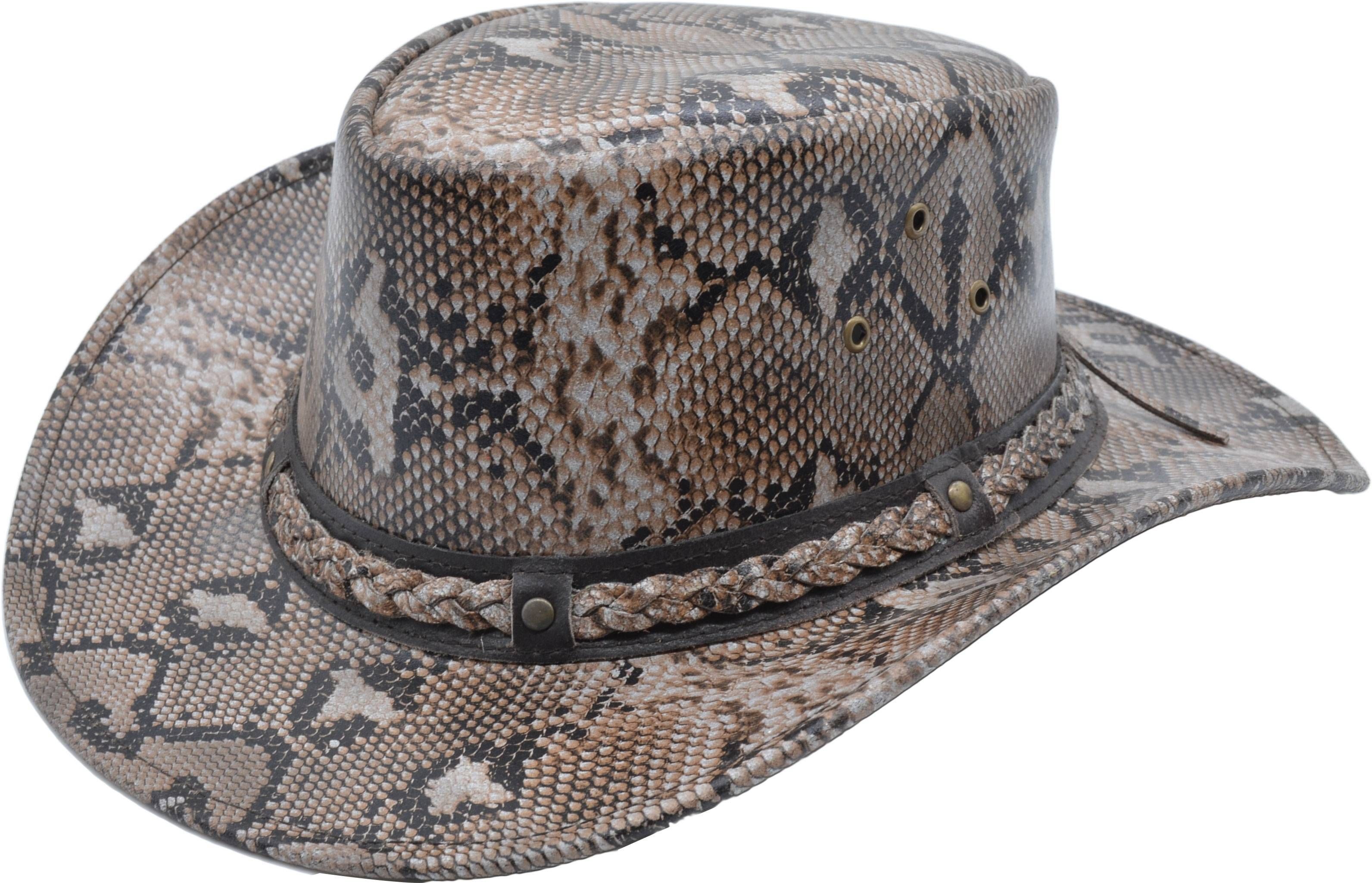 Snake Pattern Genuine Leather Cowboy 