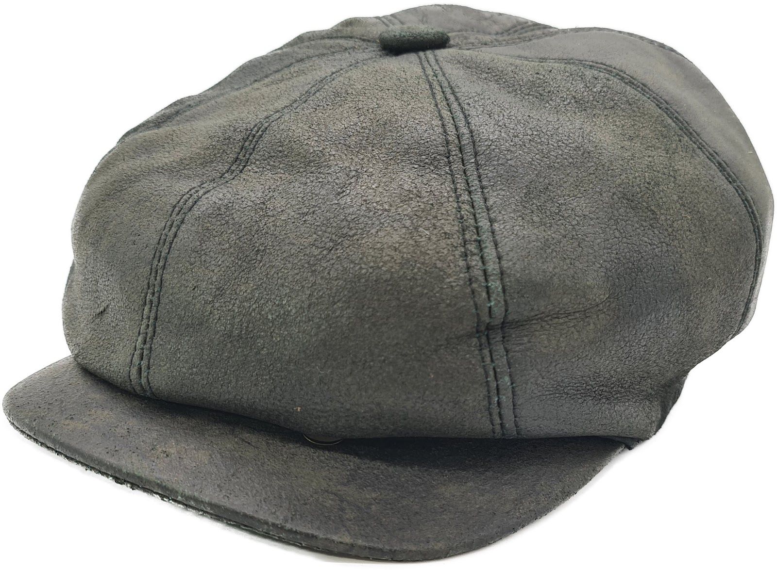 Genuine Leather Newsboy Cap
