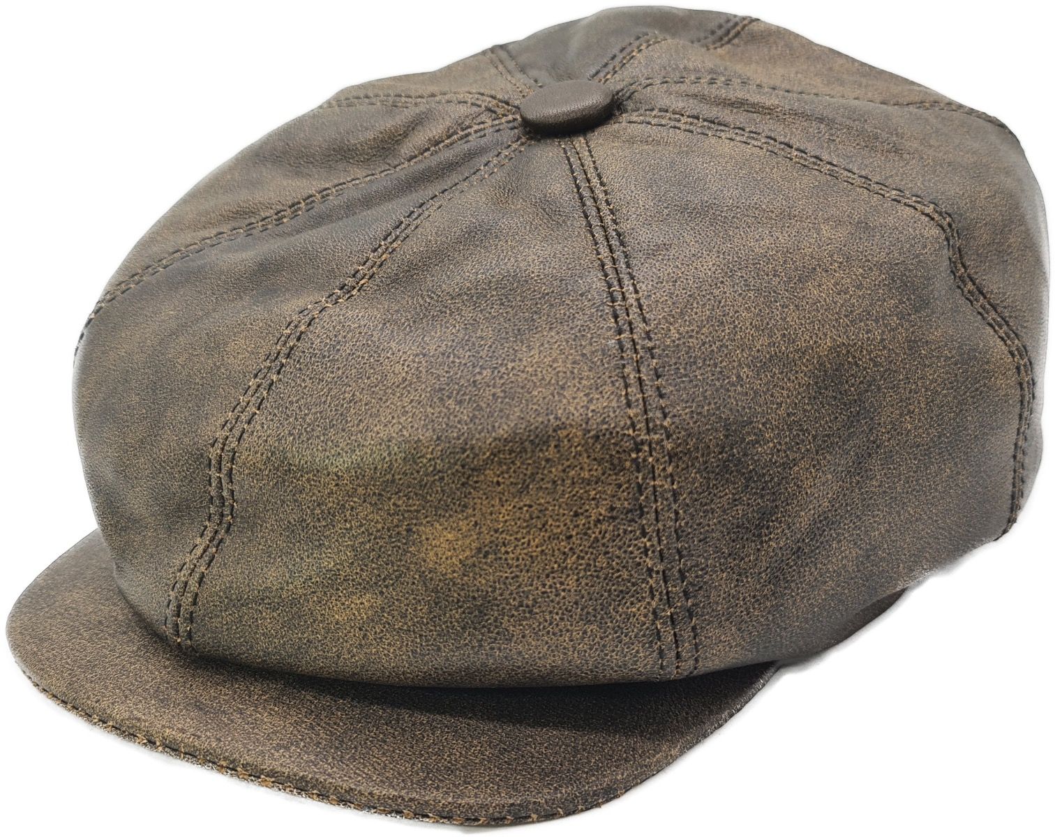 Genuine Leather Newsboy Cap