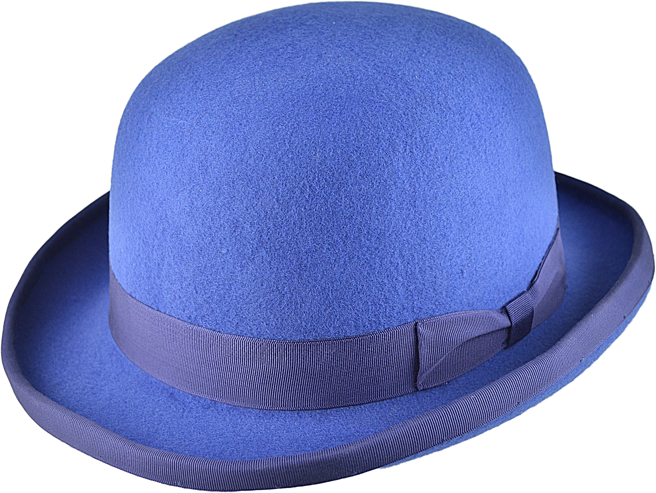 blue bowler hat