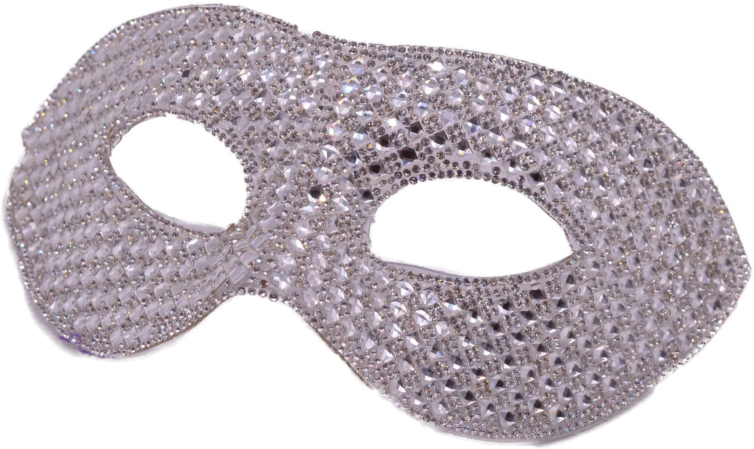 Silver Cultured Diamond Masquerade Mask (12pcs) Masks EA